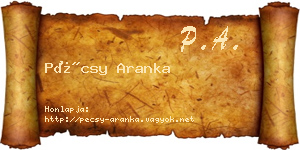 Pécsy Aranka névjegykártya